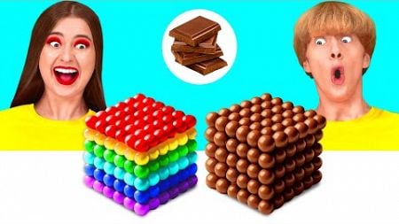 チョコレートの食べ物 vs 本物の食べ物のチャレンジ | 壮大なフードバトル Happy Fun