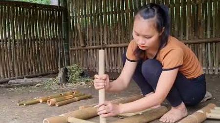 用竹子制作餐桌太师椅 手艺人，手工制作，用竹子制作餐桌太师椅