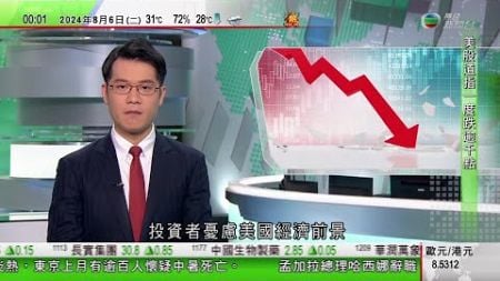 無綫TVB 0030新聞報道｜道指早段挫逾千點 分析指日圓套息交易平倉潮加劇環球股市跌勢｜巴黎奧運滑板國家隊選手回鄉與公眾見面 有教練指賽事掀起學習熱潮｜孟加拉大批民眾慶祝總理哈西娜辭職｜TVB