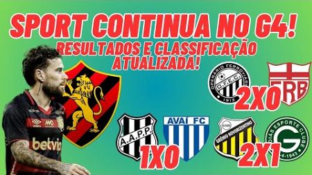 SPORT CONTINUA NO G4! RESULTADOS E CLASSIFICAÇÃO ATUALIZADA DA SÉRIE B!