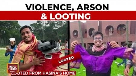 Bangladesh Protesters Display Personal Items Stolen From Sheikh Hasina&#39;s Residence Amid Unrest