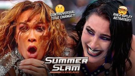 WWE Controversial Title Change?! Rhea Ripley Shockingly BETRAYED! | WWE SummerSlam 2024 Review
