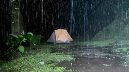 4 Days of Solo Camping in Heavy Rain - Relaxing Camping with the Sound of Rain - ASMR