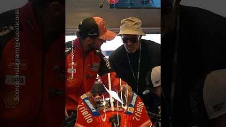 Jason Statham Visits Pecco and Bestia at the Ducati Garage | #motogp #britishgp #motogp75 #ducati