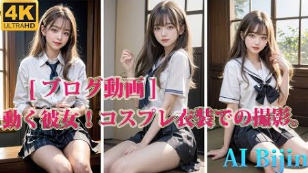 「ブログ動画」 動く彼女！コスプレ衣装での撮影。