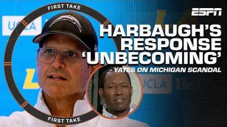 Jim Harbaugh&#39;s response to Michigan allegations is UNBECOMING! 🗣️ - Clinton Yates | First Take