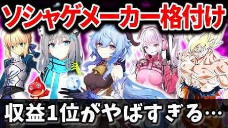 サ終・爆死・株価暴落…ソシャゲメーカーランキングを作成してみた【スマホゲーム・アプリゲーム】【サービス終了】【VOICEROID解説】【セルラン・売上】【スクエニ】【バンナム】【ホヨバ】