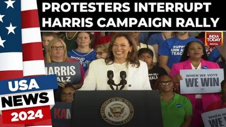 Harris Gets Interrupted By Protesters During Campaign Rally In Detroit And Snaps Back