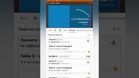 100 тысяч на кэф 2.10. ставки на спорт. большой теннис #теннис #стратегияставокнаспорт #обзор