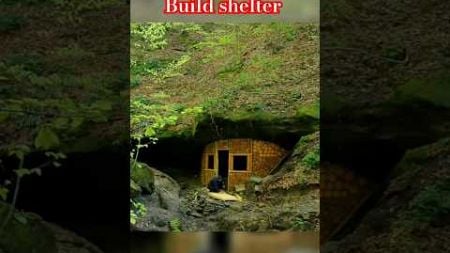 Build a great shelter in a cave 🏕️🔥 #camping #survival #bushcraft #buildshelter