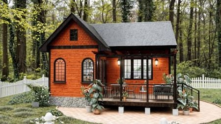 Amazing !! Small House Design (7x8 Meters) (23x26 ft) 2 Bedrooms | Tiny Modern House with cozy patio