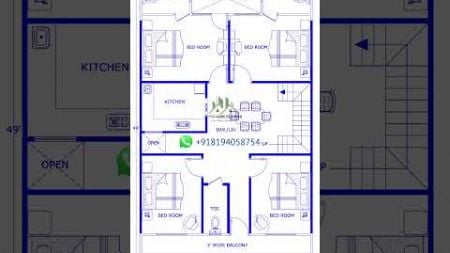 29 X 49 House plan #shorts #ytshorts #viralshorts #homedesign