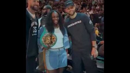 Claressa Shields 🤝 Klay Thompson 🤝 Steph Curry (via @wnba/IG) #shorts