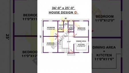 36 x 25 house design/ 36 x 25 home design/ 36 x 25 ghar ka naksha/ #buildmyhome #shorts #home #house