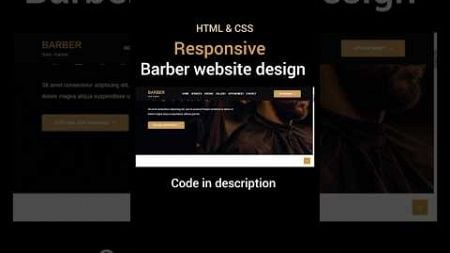 Barber website design using html css and javascript #shorts #viral #trending #webdesign