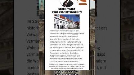 Das Gericht in Lübeck gibt einem Fewo Vermieter recht! #fewokonzept #airbnb #booking #vermieter