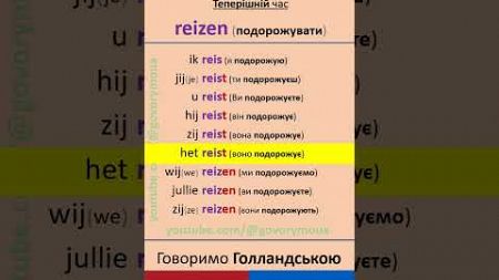 reizen (подорожувати) #голландськамова #голландськаукраїнською #dutchlanguage #dutchverbs