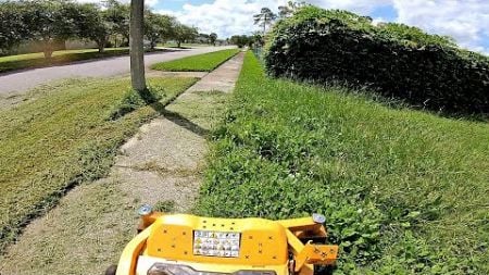 Cub Cadet Full Throttle mows a tall wet yard in real time