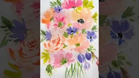 New SkillShare class: wet on wet loose floral bouquet