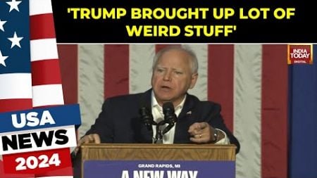 Tim Walz Riles Michigan Crowd, Criticizes Trump&#39;s Debate For Saying &quot;A Lot Of Weird Stuff&quot;