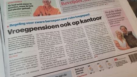 13 sep Ook op kantoor eerder met pensioen en ander voorpagina nieuws