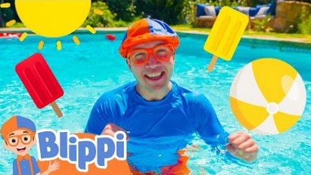 Swimming Pool Games With Blippi | Blippi - Sports &amp; Games Cartoons for Kids