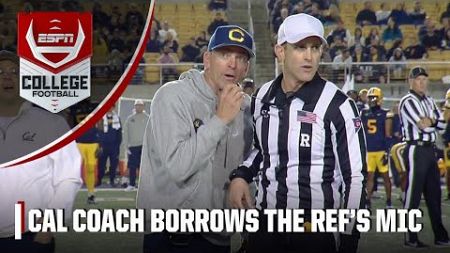 Cal coach uses ref’s microphone to tell fans to stop throwing items on field | ESPN College Football