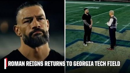 Roman Reigns &amp; Cody Rhodes face off on Georgia Tech&#39;s field | WWE on ESPN