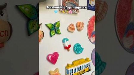 Easy DIY magnets🌸🩵#craft #easyart #clay #diy #knutselen #art #magnets #inspiration #creative #fyp