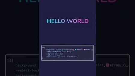 Set Gradient color in text using CSS #shorts #webdesign #webdevelopment #programming #htmlwebsite