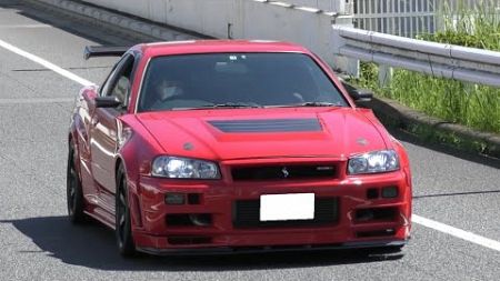 【R34 GT-R！！】大黒PA　国産車やスポーツカーのエンジンサウンド・加速サウンド