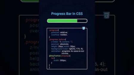 Progress bar in only css || #css #html #webdesign #progress #bar #html