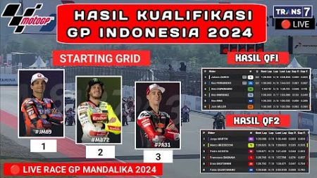 Hasil Kualifikasi MotoGp Hari ini - Hasil Kualifikasi Gp Mandalika 2024 - Starting Grid Motogp