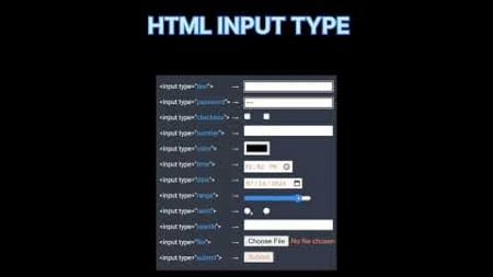 Input type in html #html #html5 #css #coder #shorts #webdevelopment #webdesign