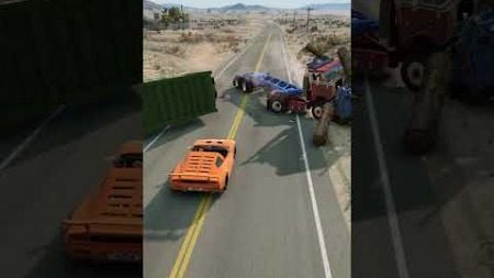 Realistic Highway Car Crashes #32 #shorts #beamngdrive