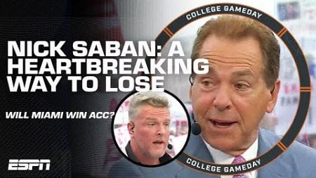 College GameDay REACTS to Virginia Tech-Miami ending + Lane Kiffin on Nick Saban, UGA-Alabama 👀