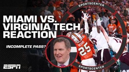 REACTION to Miami&#39;s win over Virginia Tech after a hail-mary scare at the end 😳 | SportsCenter