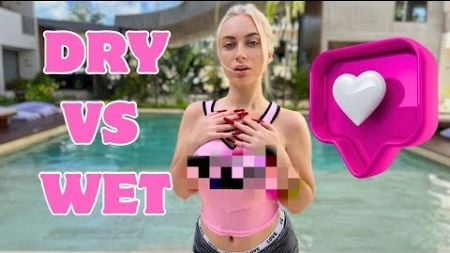 [4k] Dry vs Wet - Swimming Pool Try on Haul with LOLA [2024] no bra