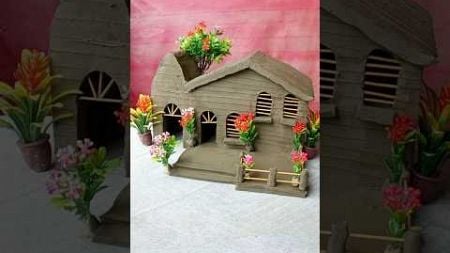 Beautiful mud house making with natural clay || #crafthouse #shortsvideo