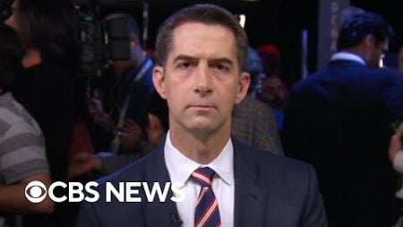 Sen. Tom Cotton reacts to Jan. 6 question at VP debate