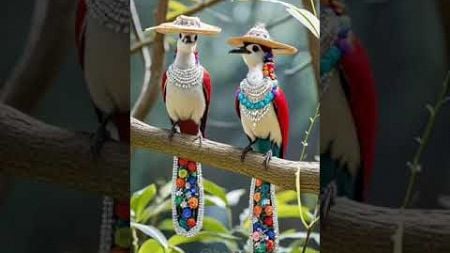 Cute birds of paradise #nature #birdslover #oiseau #aiartwork #shorts #pets #youtube