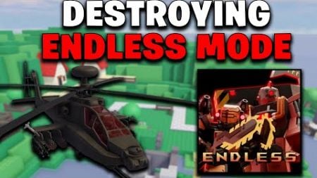 Destroying Endless Mode with Helicopter | Tower Defense X Roblox