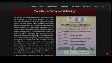 CIET - NCERT Training (&quot; Social media Safety and well being&quot; )