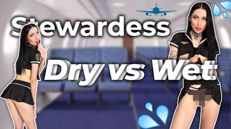 Trying on Stewardess Uniform | Dry vs Wet Stewardess Uniform 2024 | Get Ready with Addams