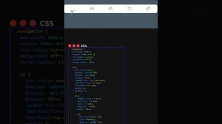 Menu Toolbar in Pure CSS #coding #webcoding #htmlcss #webdesign#shorts #viralshort #trending