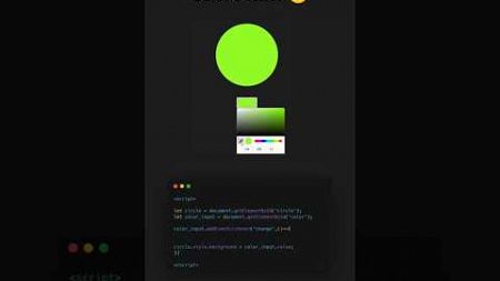 Color picker #colorpicker #webdesign #webdevelopment #shorts #shortsfeed #html5css3 #coding #viral