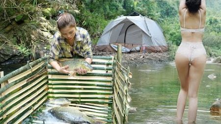 Full Videos: Daily Life, Girl Fishing, Camping, Buiding Survival Shelter, Creat Traps Catch Big Fish