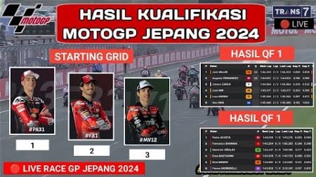 Hasil Kualifikasi MotoGp Hari ini - Hasil Kualifikasi Gp Jepang 2024 - Starting Grid Gp Jepang 2024