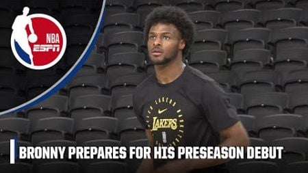 Bronny James warms up for his preseason debut with Lakers | NBA on ESPN