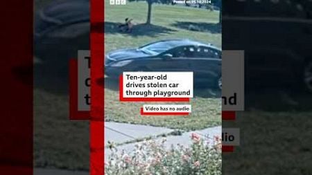 10-year-old drives stolen car through busy playground. #Minnesota #BBCNews